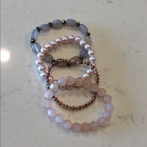 Pink bunch of bracelets